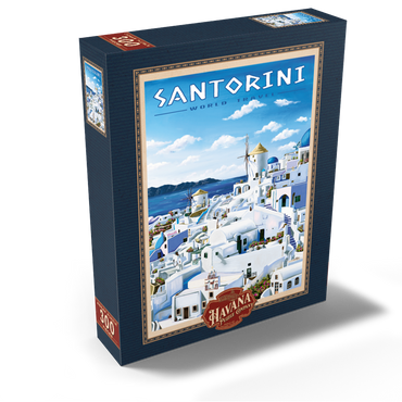 Greece Santorini - In Blue and White, Vintage Travel Poster 300 Jigsaw Puzzle box view2