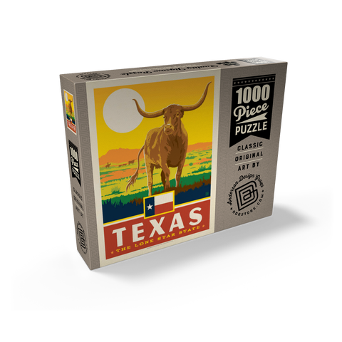 Texas: The Lone Star State, State Pride Vintage Poster 1000 Jigsaw Puzzle box view2