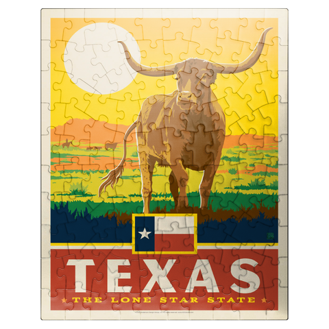 puzzleplate Texas: The Lone Star State, State Pride Vintage Poster 100 Jigsaw Puzzle