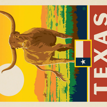 Texas: The Lone Star State, State Pride Vintage Poster 100 Jigsaw Puzzle 3D Modell