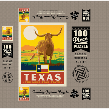 Texas: The Lone Star State, State Pride Vintage Poster 100 Jigsaw Puzzle box 3D Modell