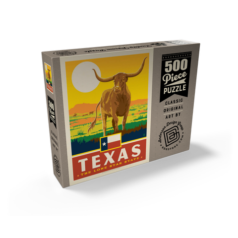 Texas: The Lone Star State, State Pride Vintage Poster 500 Jigsaw Puzzle box view2