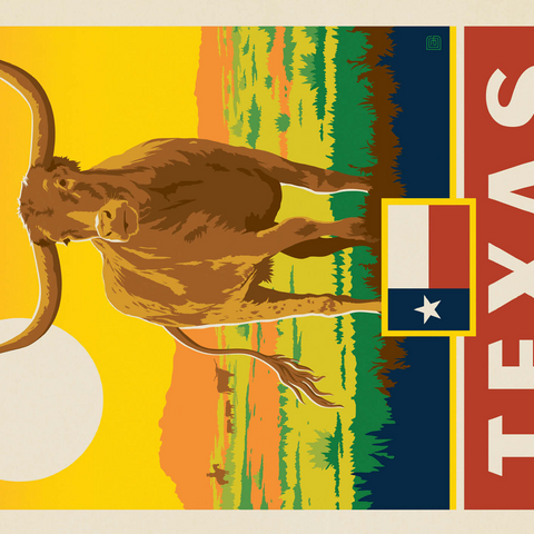 Texas: The Lone Star State, State Pride Vintage Poster 500 Jigsaw Puzzle 3D Modell