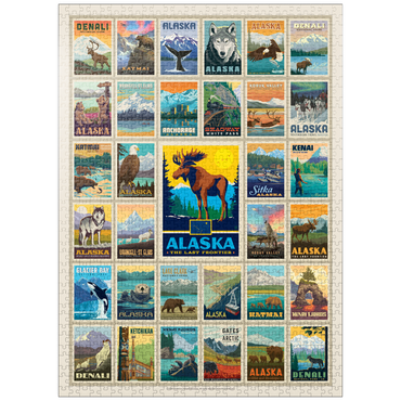 puzzleplate Alaska: Multi-Image Print, State Pride, Vintage Poster 1000 Jigsaw Puzzle