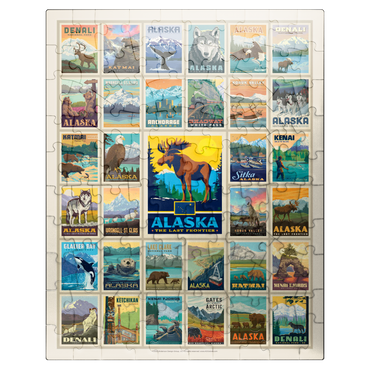 puzzleplate Alaska: Multi-Image Print, State Pride, Vintage Poster 100 Jigsaw Puzzle