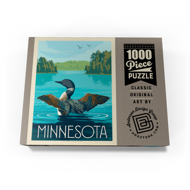 Minnesota: Loon, Vintage Poster 1000 Jigsaw Puzzle box view3