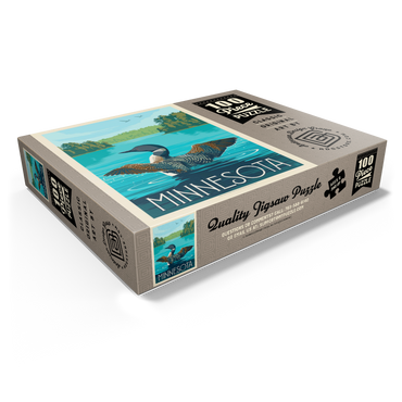 Minnesota: Loon, Vintage Poster 100 Jigsaw Puzzle box view1