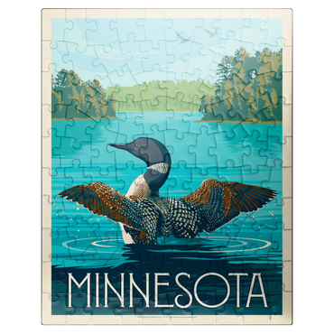 puzzleplate Minnesota: Loon, Vintage Poster 100 Jigsaw Puzzle