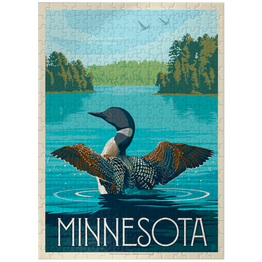 puzzleplate Minnesota: Loon, Vintage Poster 300 Jigsaw Puzzle