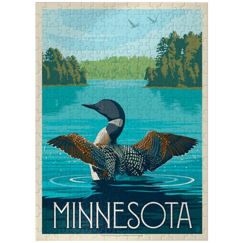 puzzleplate Minnesota: Loon, Vintage Poster 300 Jigsaw Puzzle