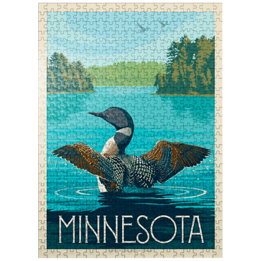 puzzleplate Minnesota: Loon, Vintage Poster 500 Jigsaw Puzzle