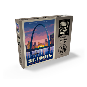 St. Louis, MO: Gateway Arch At Sunset, Vintage Poster 1000 Jigsaw Puzzle box view2