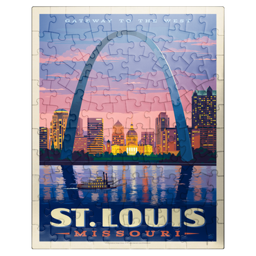 puzzleplate St. Louis, MO: Gateway Arch At Sunset, Vintage Poster 100 Jigsaw Puzzle