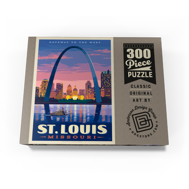 St. Louis, MO: Gateway Arch At Sunset, Vintage Poster 300 Jigsaw Puzzle box view3