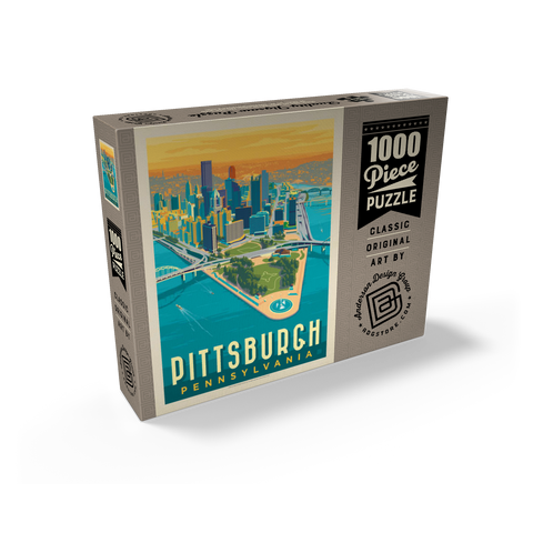 Pittsburgh, PA: Bird's Eye View, Vintage Poster 1000 Jigsaw Puzzle box view2