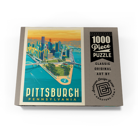 Pittsburgh, PA: Bird's Eye View, Vintage Poster 1000 Jigsaw Puzzle box view3