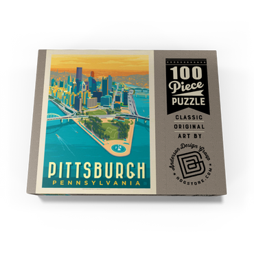 Pittsburgh, PA: Bird's Eye View, Vintage Poster 100 Jigsaw Puzzle box view3