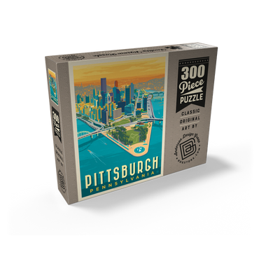 Pittsburgh, PA: Bird's Eye View, Vintage Poster 300 Jigsaw Puzzle box view2