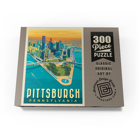 Pittsburgh, PA: Bird's Eye View, Vintage Poster 300 Jigsaw Puzzle box view3
