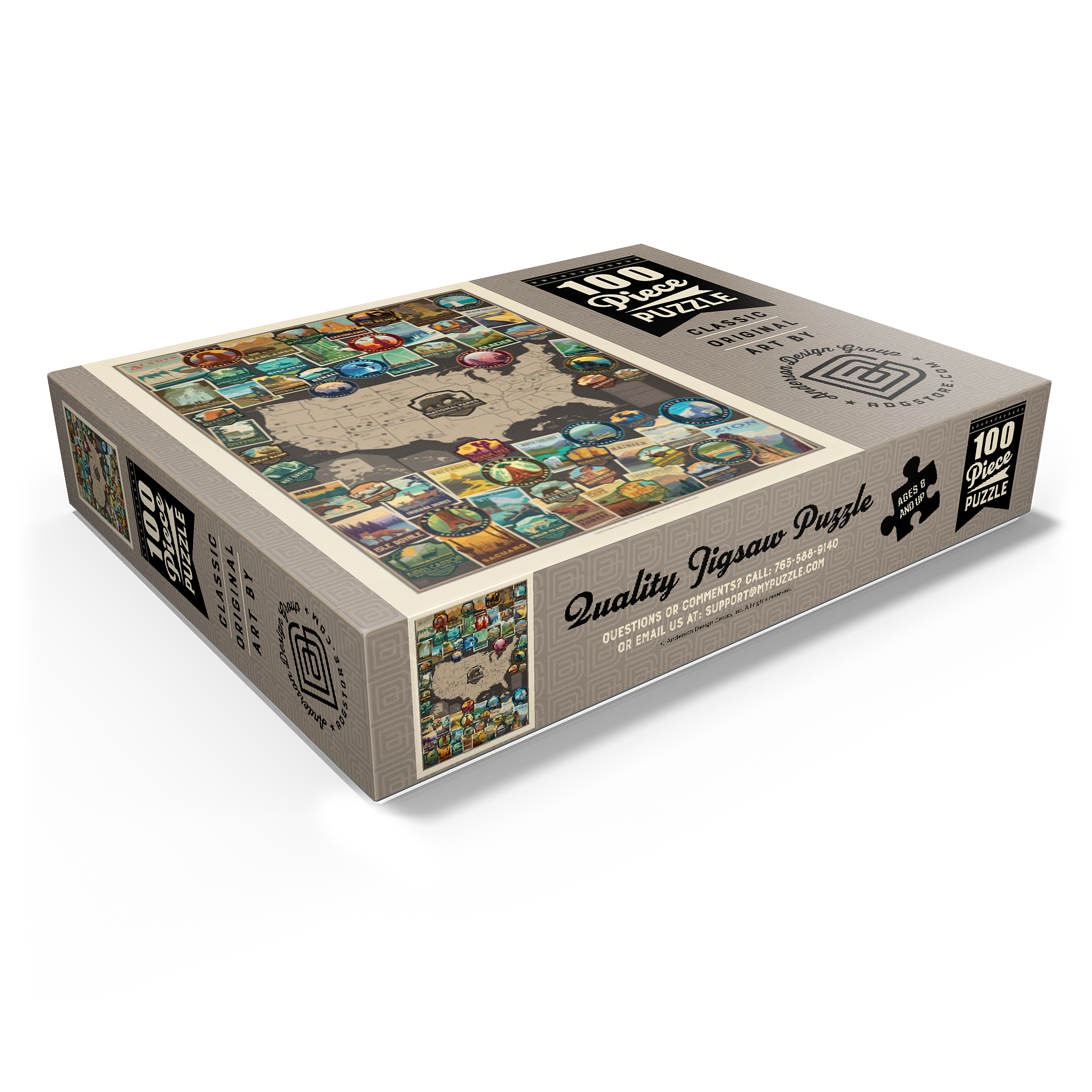 MyPuzzle 500 Piece National Parks Jigsaw Puzzle - Vintage Poster Art By Kenneth Crane, Premium Adult Puzzle