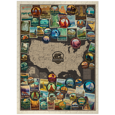 puzzleplate 63 American National Parks: Collage Map, Vintage Poster 300 Jigsaw Puzzle