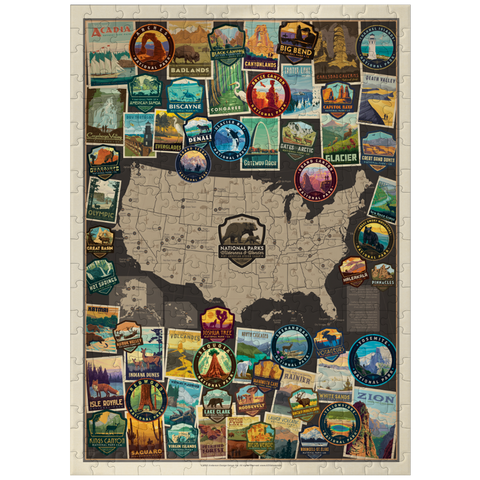 puzzleplate 63 American National Parks: Collage Map, Vintage Poster 300 Jigsaw Puzzle
