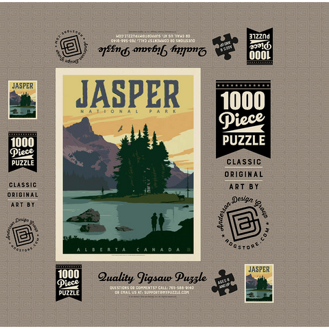Canada: Jasper National Park, Vintage Poster 1000 Jigsaw Puzzle box 3D Modell