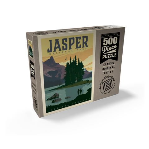 Canada: Jasper National Park, Vintage Poster 500 Jigsaw Puzzle box view2
