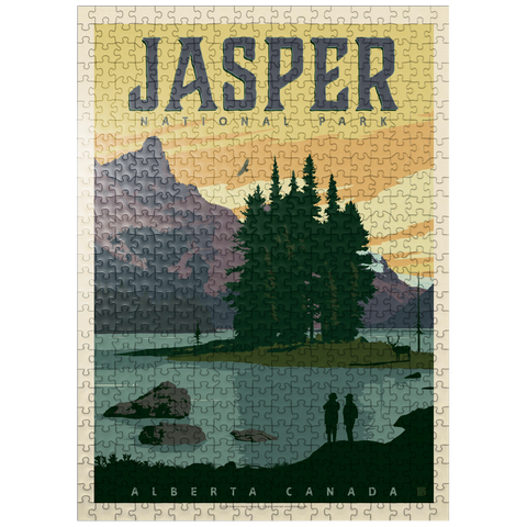 puzzleplate Canada: Jasper National Park, Vintage Poster 500 Jigsaw Puzzle