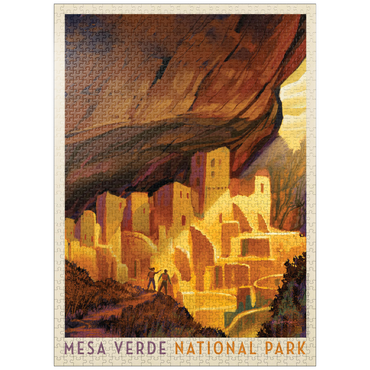 puzzleplate Mesa Verde National Park: Golden Moment, Vintage Poster 1000 Jigsaw Puzzle