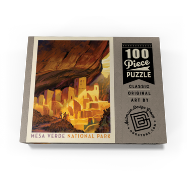 Mesa Verde National Park: Golden Moment, Vintage Poster 100 Jigsaw Puzzle box view3