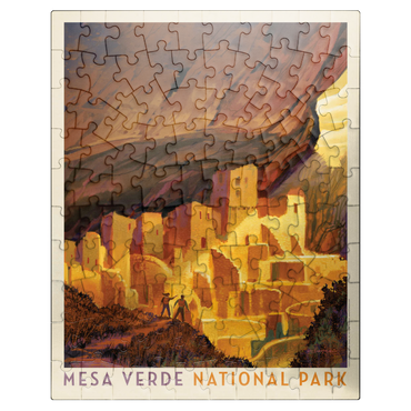 puzzleplate Mesa Verde National Park: Golden Moment, Vintage Poster 100 Jigsaw Puzzle