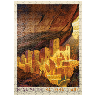 puzzleplate Mesa Verde National Park: Golden Moment, Vintage Poster 500 Jigsaw Puzzle