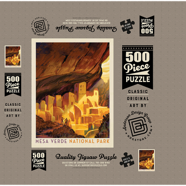Mesa Verde National Park: Golden Moment, Vintage Poster 500 Jigsaw Puzzle box 3D Modell