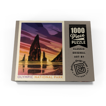 Olympic National Park: Pelican Sunset, Vintage Poster 1000 Jigsaw Puzzle box view3