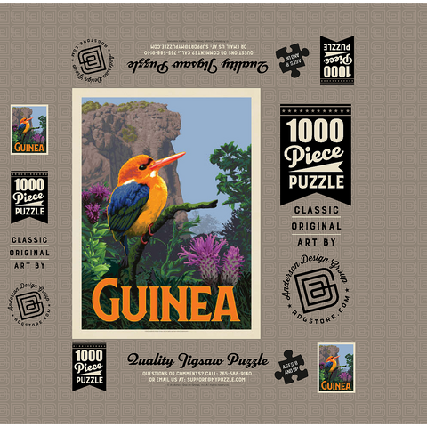 Guinea: A multi-faceted jewel of West Africa, Vintage Poster 1000 Jigsaw Puzzle box 3D Modell