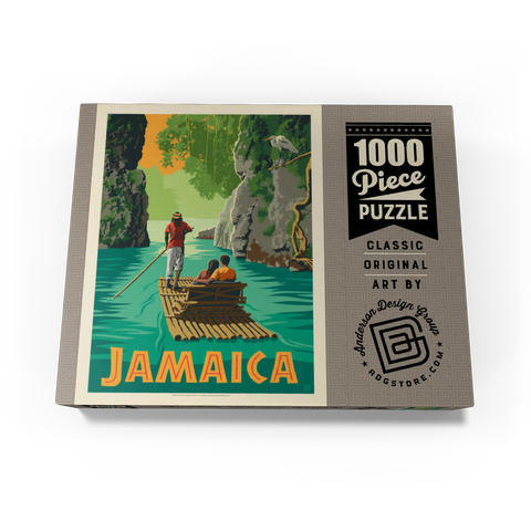 Jamaica: Rafting in Paradise, Vintage Poster 1000 Jigsaw Puzzle box view3