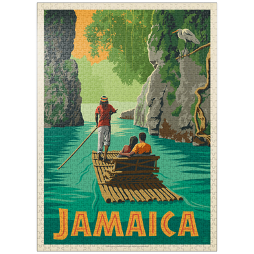 puzzleplate Jamaica: Rafting in Paradise, Vintage Poster 1000 Jigsaw Puzzle