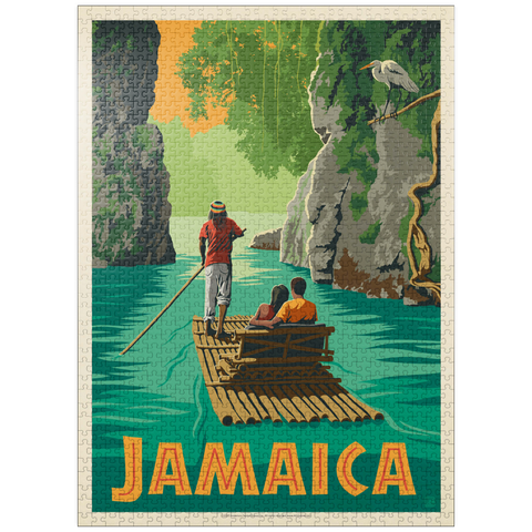puzzleplate Jamaica: Rafting in Paradise, Vintage Poster 1000 Jigsaw Puzzle