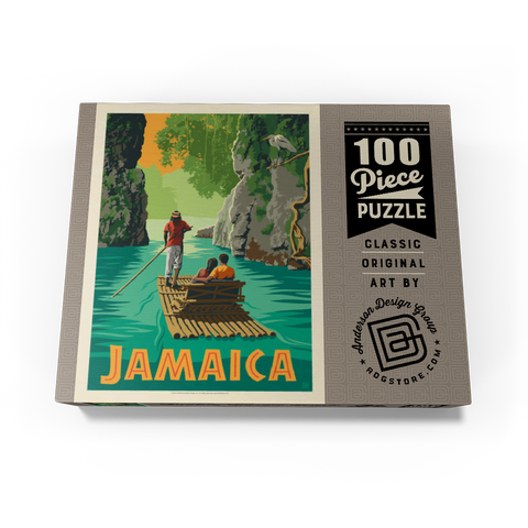 Jamaica: Rafting in Paradise, Vintage Poster 100 Jigsaw Puzzle box view3