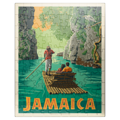 puzzleplate Jamaica: Rafting in Paradise, Vintage Poster 100 Jigsaw Puzzle