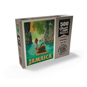 Jamaica: Rafting in Paradise, Vintage Poster 500 Jigsaw Puzzle box view2