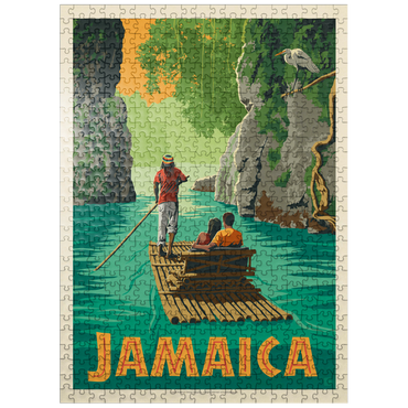 puzzleplate Jamaica: Rafting in Paradise, Vintage Poster 500 Jigsaw Puzzle