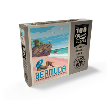 Bermuda: Horseshoe Bay Beach, Vintage Poster 100 Jigsaw Puzzle box view2