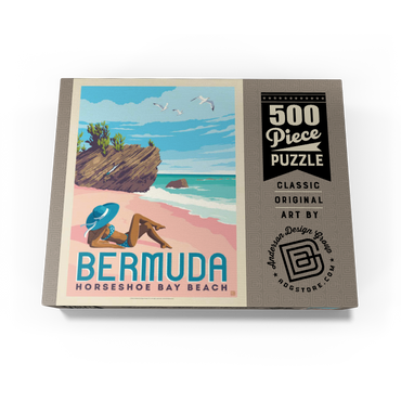 Bermuda: Horseshoe Bay Beach, Vintage Poster 500 Jigsaw Puzzle box view3
