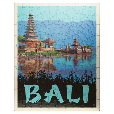 puzzleplate Bali: A Atunning Tropical Paradise, Vintage Poster 100 Jigsaw Puzzle