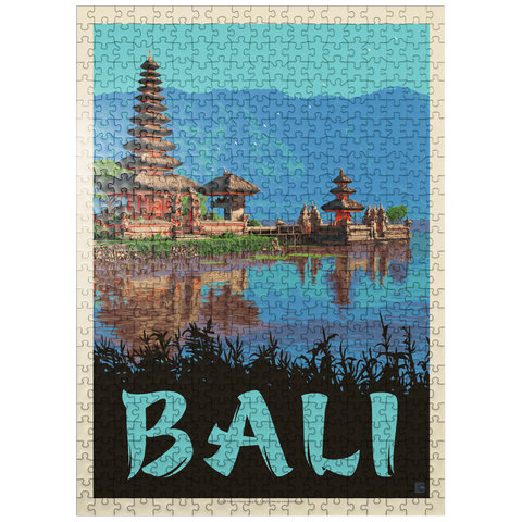 puzzleplate Bali: A Atunning Tropical Paradise, Vintage Poster 500 Jigsaw Puzzle