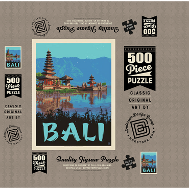 Bali: A Atunning Tropical Paradise, Vintage Poster 500 Jigsaw Puzzle box 3D Modell