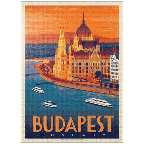 puzzleplate Hungary: Budapest, Vintage Poster 1000 Jigsaw Puzzle