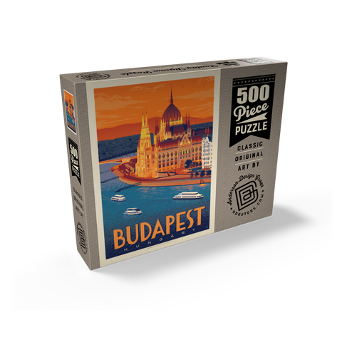 Hungary: Budapest, Vintage Poster 500 Jigsaw Puzzle box view2